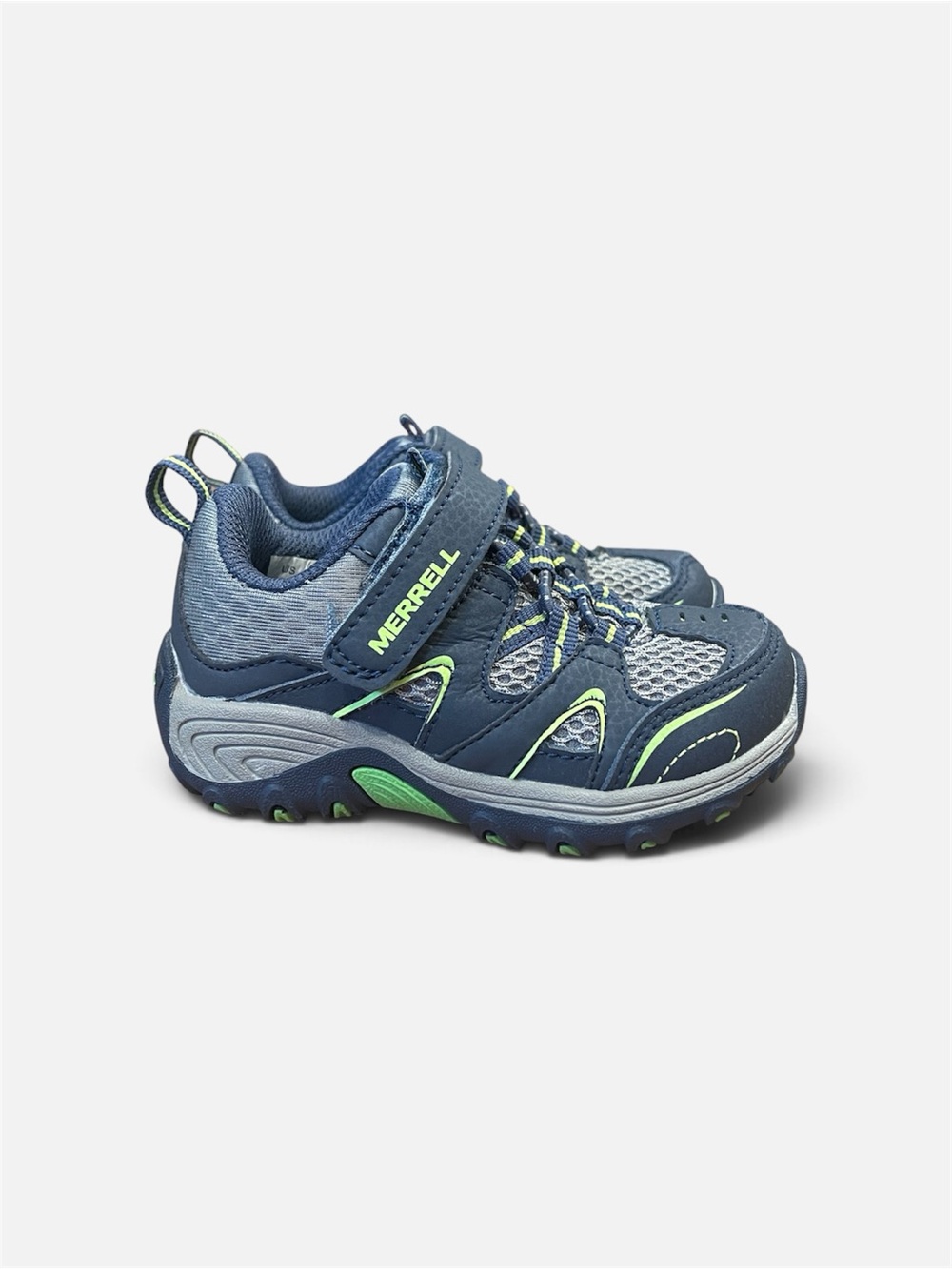 Merrell Kids Navy and Green Trail Chaser Jr. Shoe Size 6